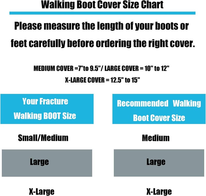 Ioryzek 2 pcs Air Cam Walking Boot Covers, Fracture Medical Cast Boots Shoe Covers for Broken Foot Ankle Recovery With Waterproof Anti-slip and Washable (Large) - Image 3